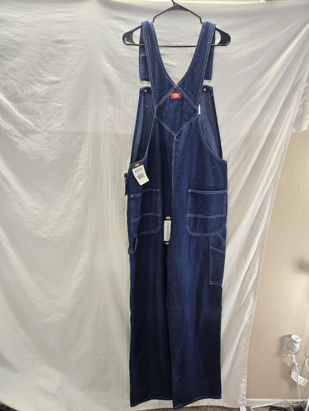 Dickies Men's Denim Bib Overalls 38x34 Blue New with Tags - Picture 4 of 4